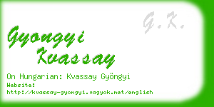 gyongyi kvassay business card