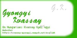 gyongyi kvassay business card